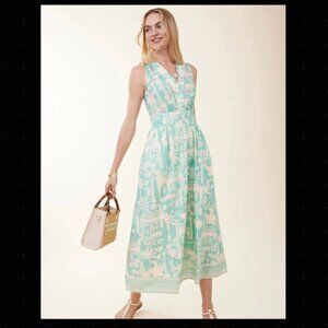 Spartina 449 - Lilyana Midi Dress Enclave Palm Scene Aqua Haze